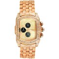 Iced Out Rose Goldplated Men's Bubble Face Watch