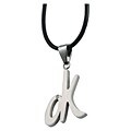 Stainless Steel Modern 'OK' Design Cross Necklace
