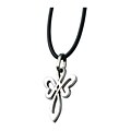 Stainless Steel Double Heart Cross Necklace