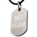 'NO FEAR' Dog Tag Style Stainless Steel Pendant