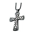 Stainless Steel Textured Cross Necklace