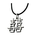 Stainless Steel Chinese Symbol for 'Double Happiness' Necklace