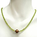 14k Gold Peridot and Freshwater Pearl Necklace