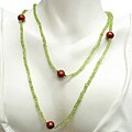 14k Gold Peridot and FW Chocolate Pearl Necklace