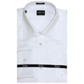 O.H.H.A. Men's White Narrow Stripe Dress Shirt