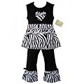 AnnLoren Girl's 2-piece Boutique Zebra Pants Set