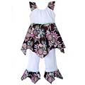 AnnLoren Girl's 2-piece Funky Floral Pant Set