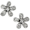 Sterling silver CZ Flower Stud Earrings