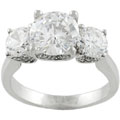 Sterling Silver 3-stone Cubic Zirconia Ring