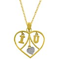 14k Gold I Love U Heart Necklace
