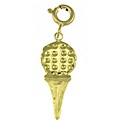 14k Yellow Gold Golf Ball on Tee Charm