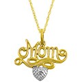 14k Gold Mom and Heart Necklace