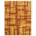 Hand-tufted Contemporary Rust Rug (8' x 11')