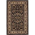 Hand-tufted Traditional Black Wool Rug (5' x 8')
