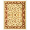 Hand-tufted Beige/ Dark Rust Wool Rug (3'6 x 5'6)