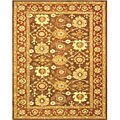 Hand-tufted Chocolate/ Rust Traditional Rug (5' x 8')