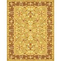 Hand-tufted Traditional Sage/ Chocolate Rug (2'6 x 8')