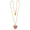 PINK HEART PENDANT WITH GOLDPLATED CHAIN