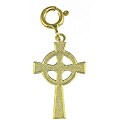 14k Yellow Gold Celtic Cross Charm