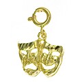 14k Yellow Gold Drama Mask Charm