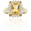 18k Yellow Gold over Silver Golden Citrine Ring