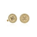 18k Gold over Silver CZ Large Cuff Links