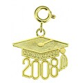 14k Yellow Gold 'Graduation 2008' Cap Charm
