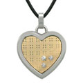 Diamante di Uomo Steel and 18k Gold Heart Necklace