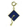 14k Yellow Gold and Enamel Graduation Cap Charm