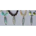 Sterling Long Leaf Roman Glass Necklace (Israel)