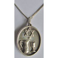 Sterling Silver Necklace with Jewish Star (Israel)