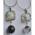 Square Roman Glass and Onyx Necklace (Israel)