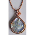 Copper Roman Glass Teardrop Necklace (Israel)