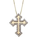 14k Yellow Gold 1/4ct TDW Diamond Cross Necklace