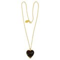 Goldtone Brown Venetiarum Glass Heart Necklace