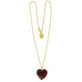 Goldtone Red Venetiarum Glass Heart Necklace