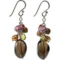 Sterling Silver Gemstone and FW Pearl Earrings (4-4.5 mm)