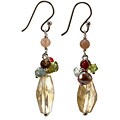 Sterling Silver Gemstone and FW Pearl Earrings (4 mm)