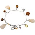 Sterling Silver Gemstone and FW Pearl Bracelet (5 mm)