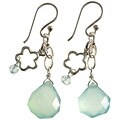 Sterling Silver Aquamarine and Chalcedony Earrings