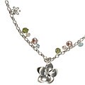 Sterling Silver Gemstone and FW Pearl Necklace (5 mm)