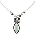 Sterling Silver FW Pearl and Crystal Necklace (5 mm)