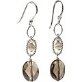 Sterling Silver FW Pearl and Smokey Crystal Earrings