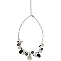 Sterling Silver Black and White Gemstone Necklace