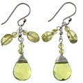 Sterling Silver Green Aventurine and Peridot Earrings