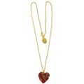 Goldtone Red Venetiarum Glass Heart Necklace