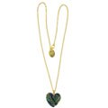 Goldtone Blue Venetiarum Glass Heart Necklace