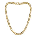 14k Yellow Gold Overlay Cubic Zirconia Cuban Chain