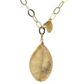 Venetiarum Yellow Leaf Drop Necklace