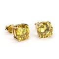14k Gold Overlay Canary Diamoness Stud Earrings